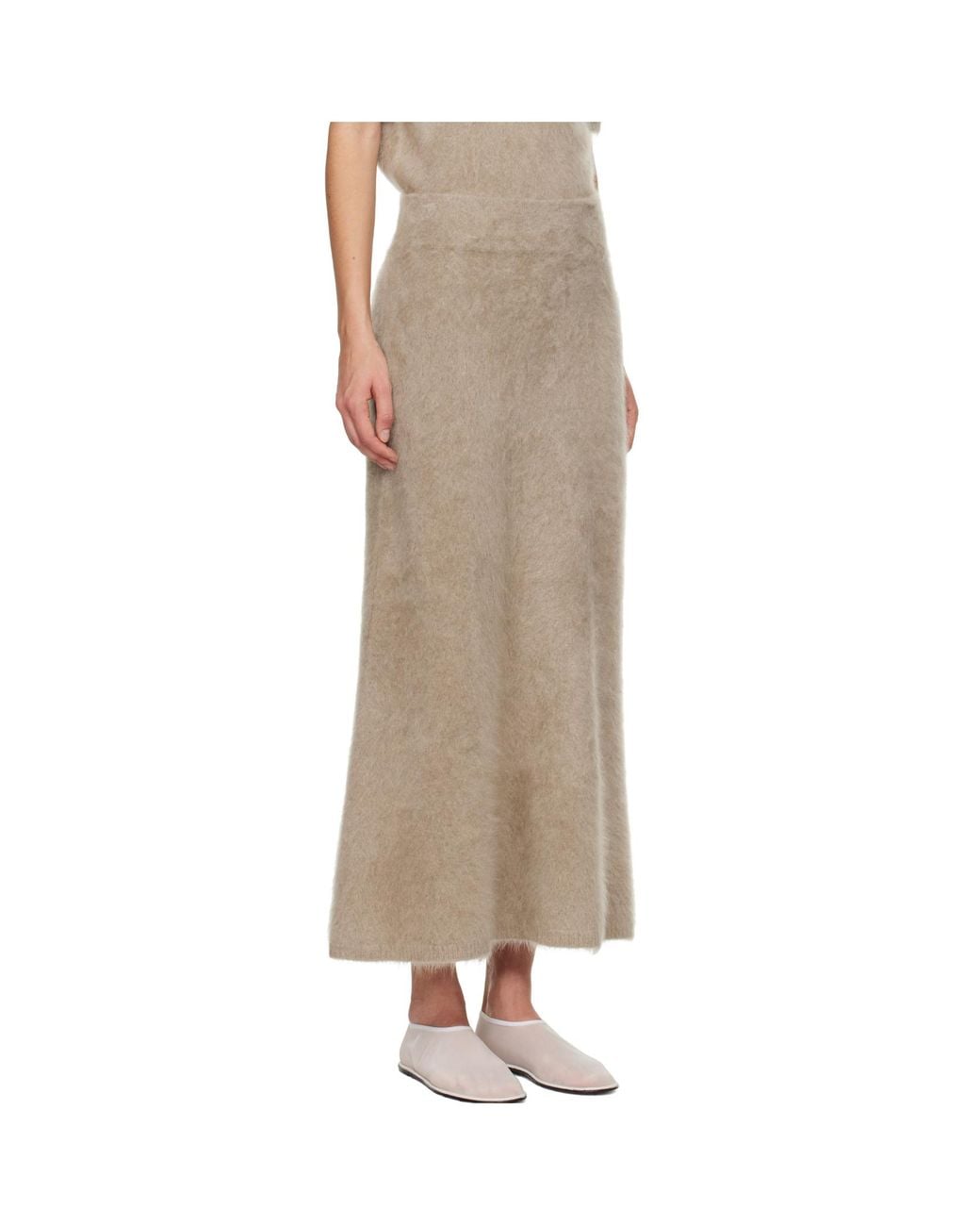 Lisa Yang Natural Asta Midi Skirt