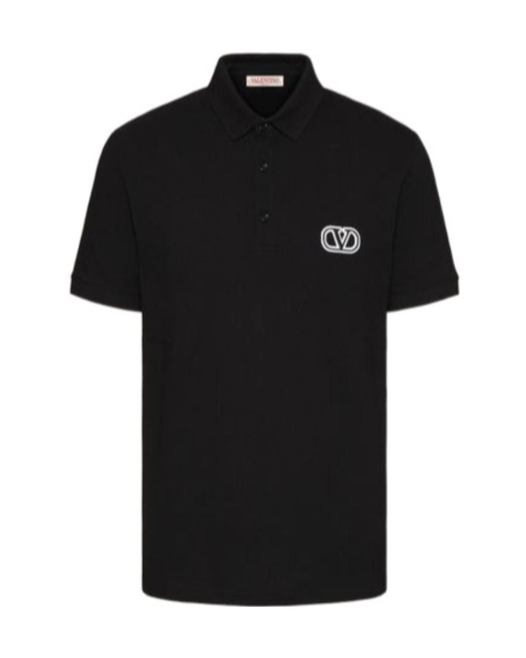 Valentino Black Vlogo Signature Short-Sleeved Polo Shirt for men