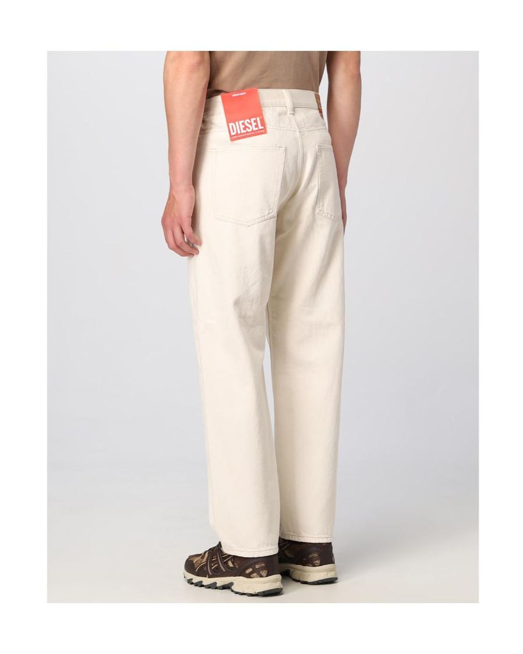 DIESEL Natural Logo Patch Straight-Leg Jeans for men