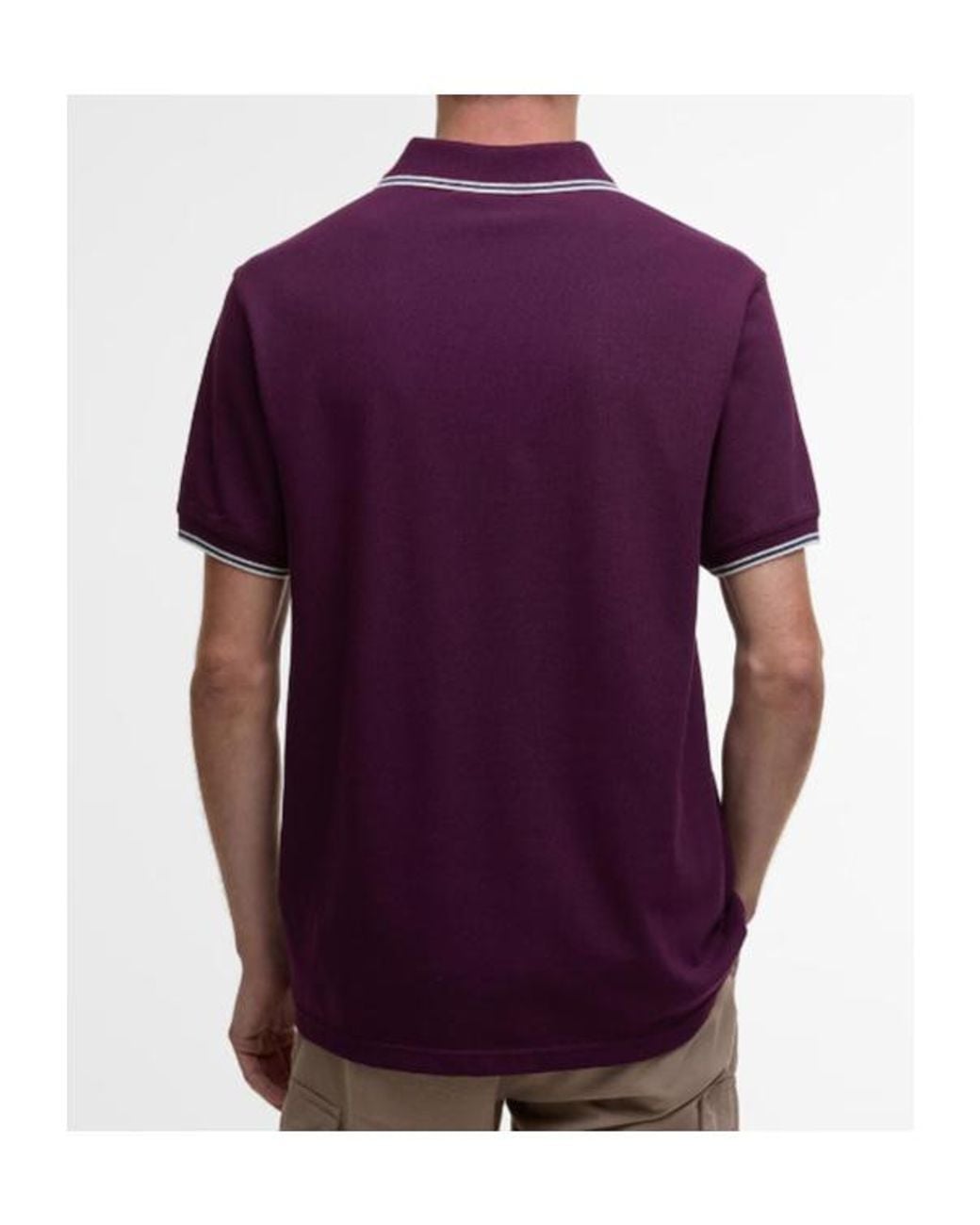 Barbour Purple Short-Sleeved Polo Shirt for men