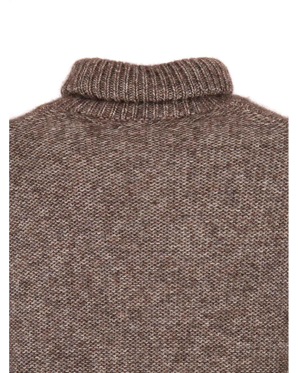 K-Way Brown Turtle Neck Knitted Jumper for men