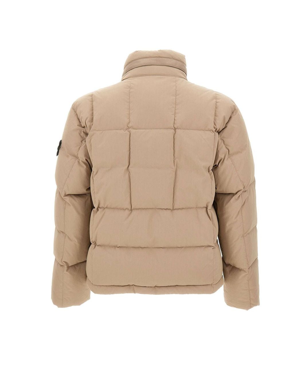 Stone Island Natural Quilted Stand-Collar Down Jacket for men