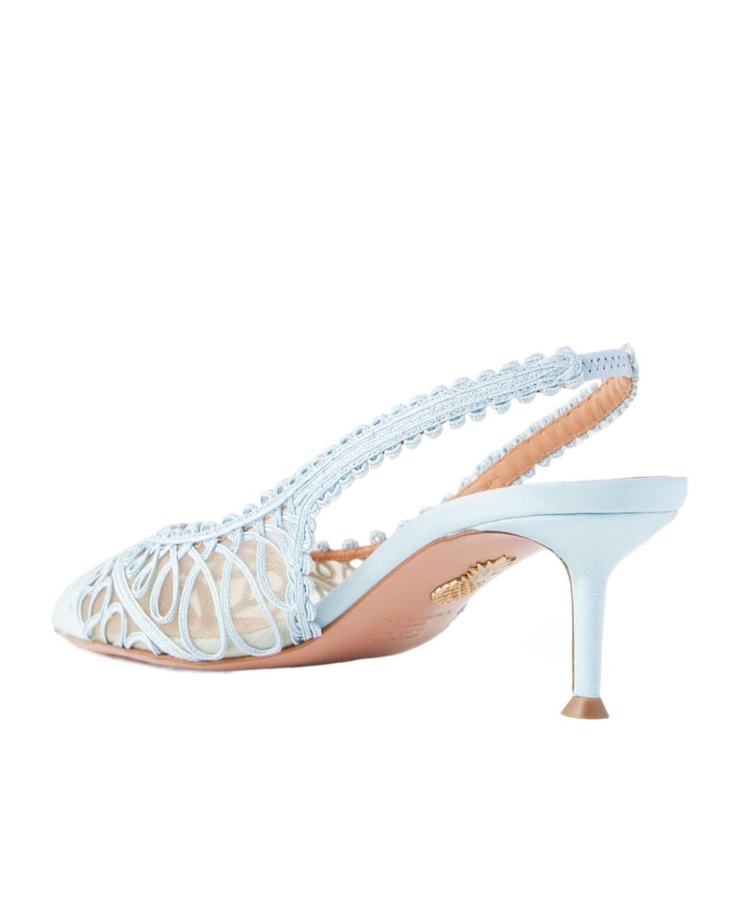 Aquazzura White Mesh Spliced Lace High Heels