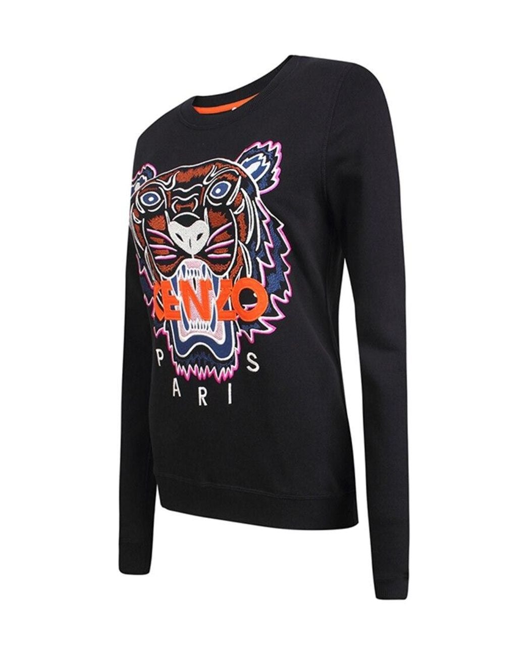 KENZO Logo Tiger Head Embroidered Sweater in Black | Lyst UK