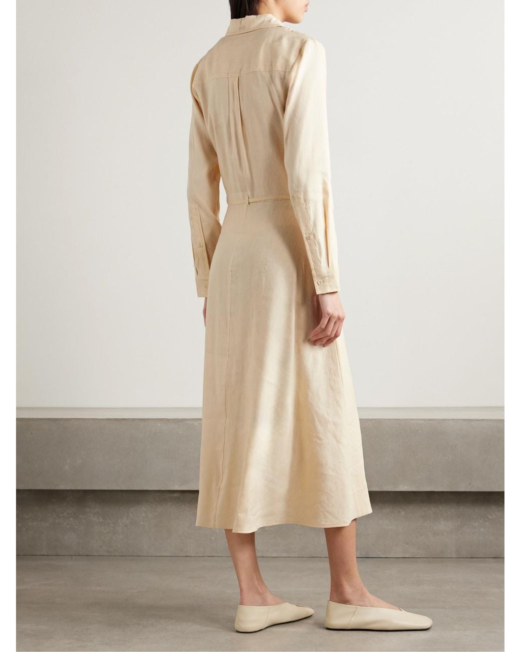 Proenza Schouler Natural Lato Linen-Blend Midi Wrap Dress