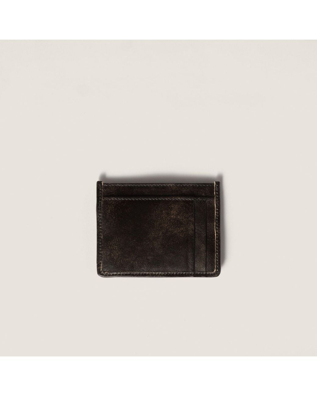 Miu Miu Black Matelassé Nappa Leather Card Holder
