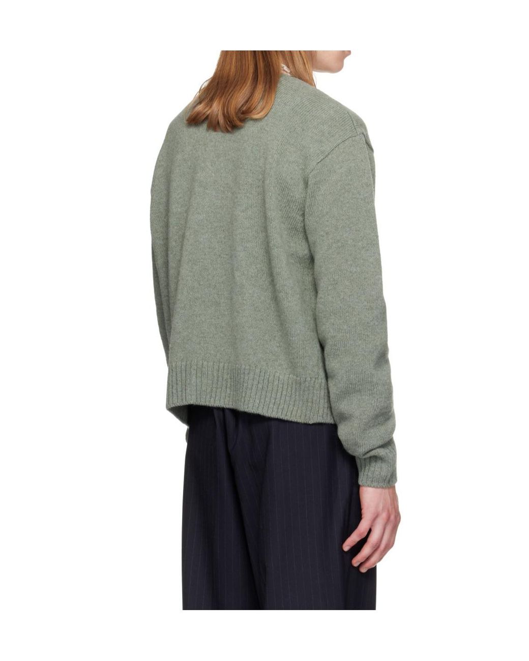 TONYWACK Gray Shetland Wool Raw Cardigan for men