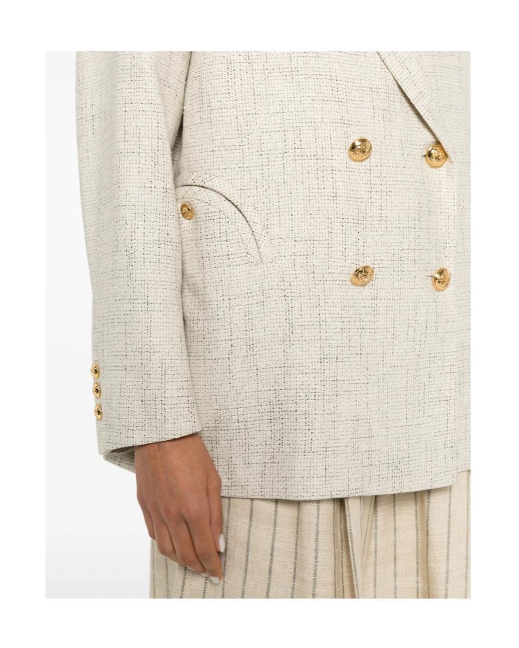 Blazé Milano White Crancy Nightbreak Double-Breasted Blazer