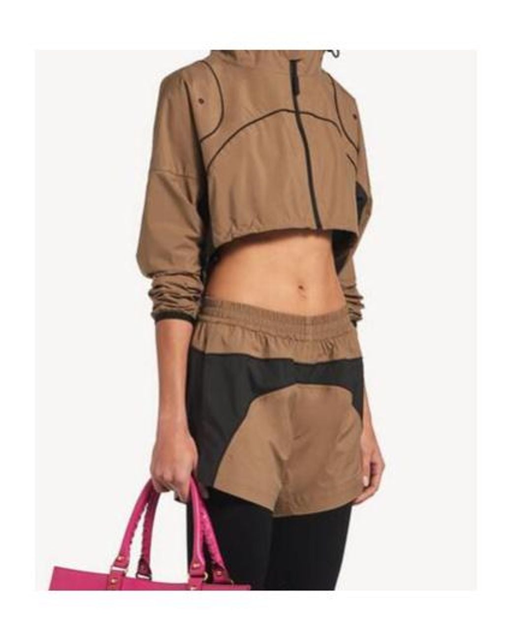 Balenciaga Brown Technical Cropped Jacket