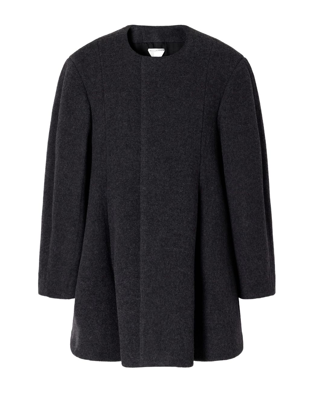 Bottega Veneta Black Paneled Wool-Blend Flannel Coat