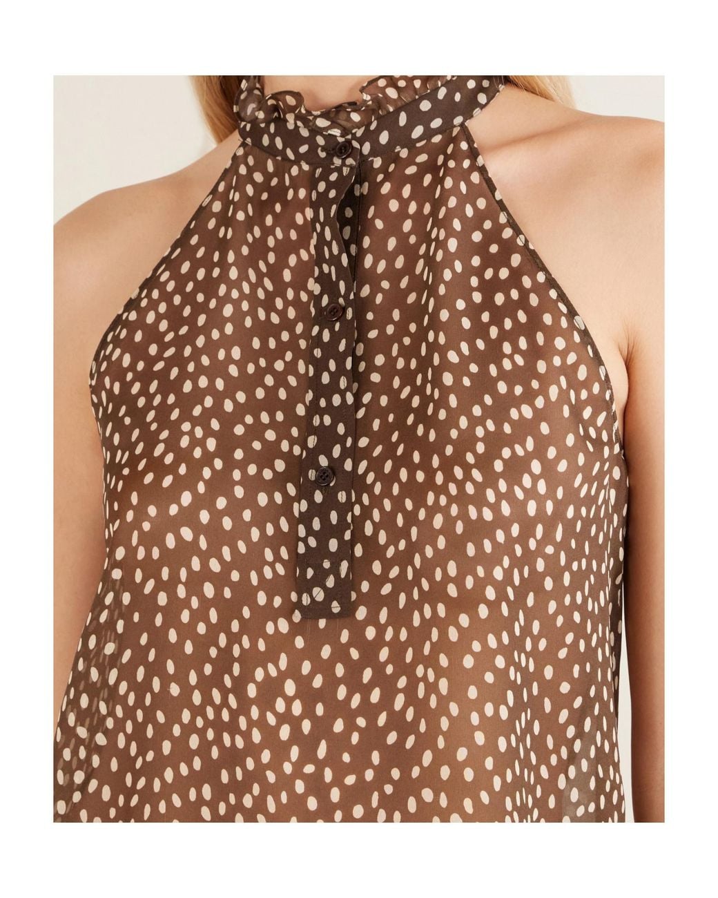Nili Lotan Brown Printed Top