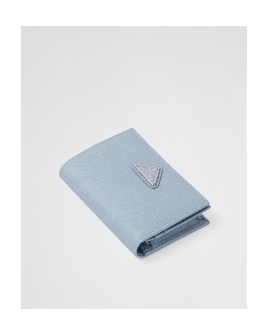 Prada Blue Small Saffiano Leather Wallet
