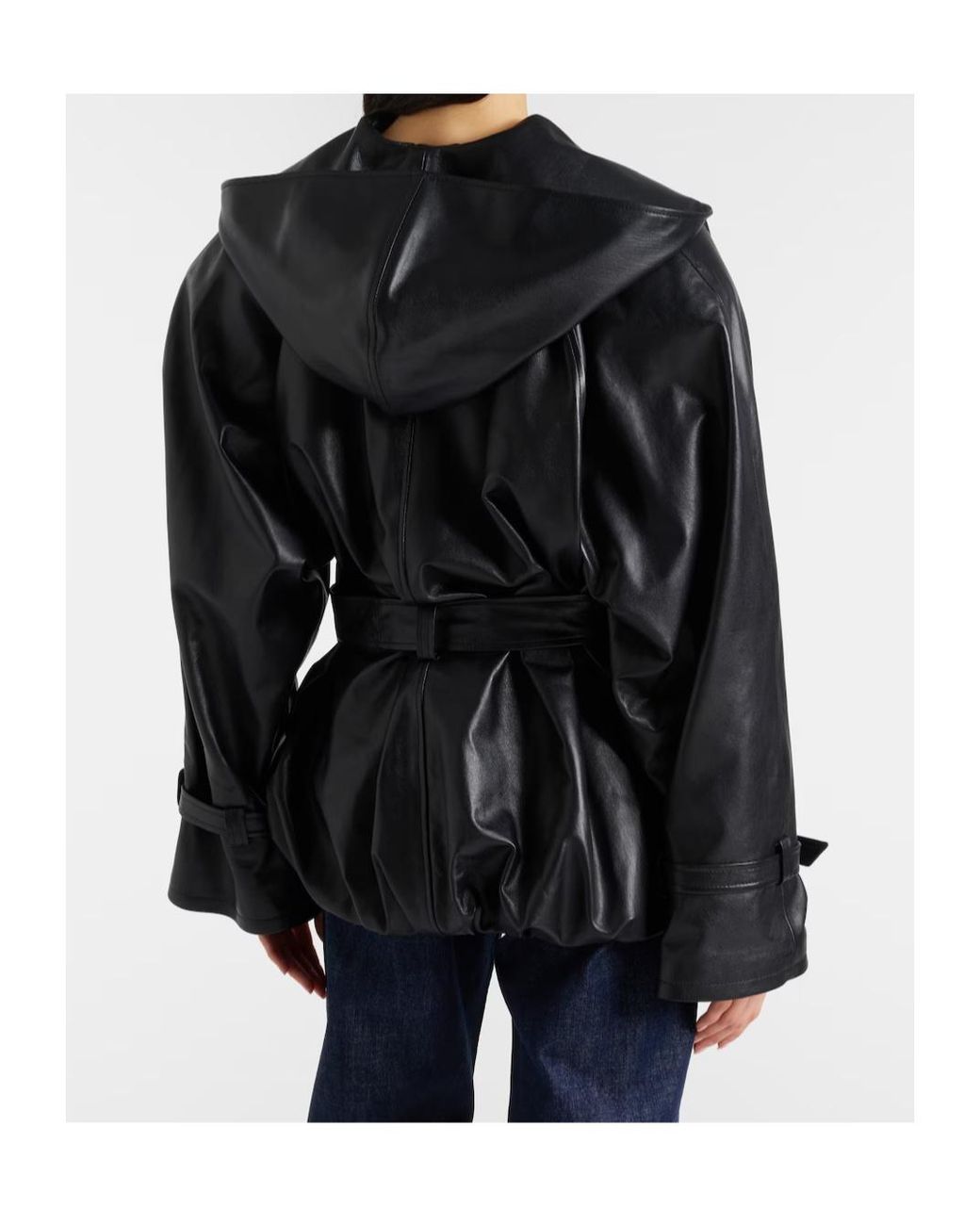 Magda Butrym Black Long-Sleeved Leather Jacket