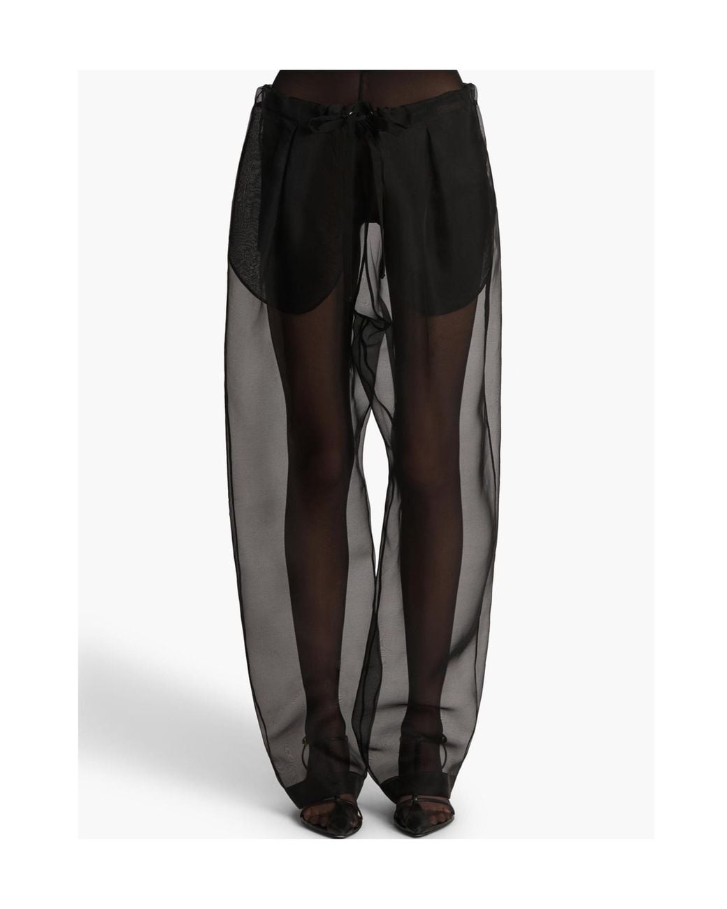 Khaite Gray Trenton Silk Pants