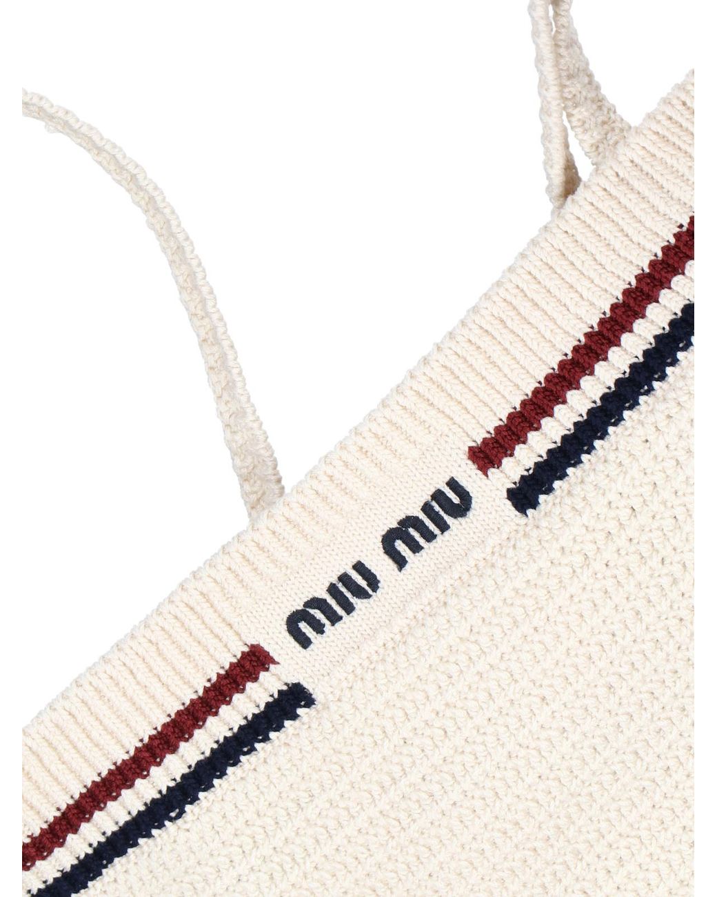 Miu Miu White Crochet Cropped Top