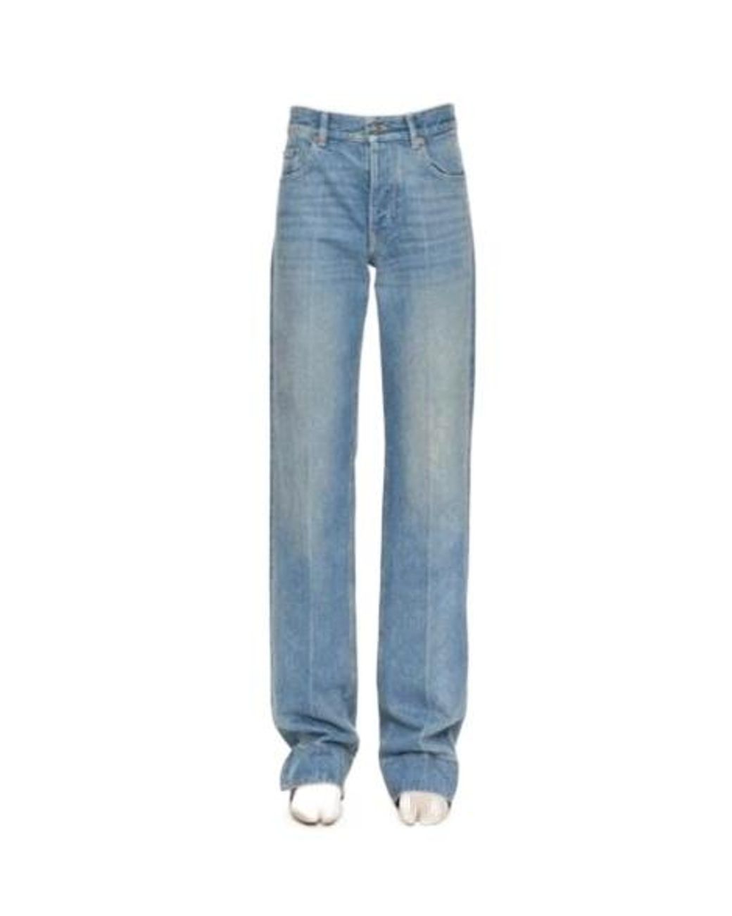Valentino Blue Logo Patch Straight Leg Jeans for men