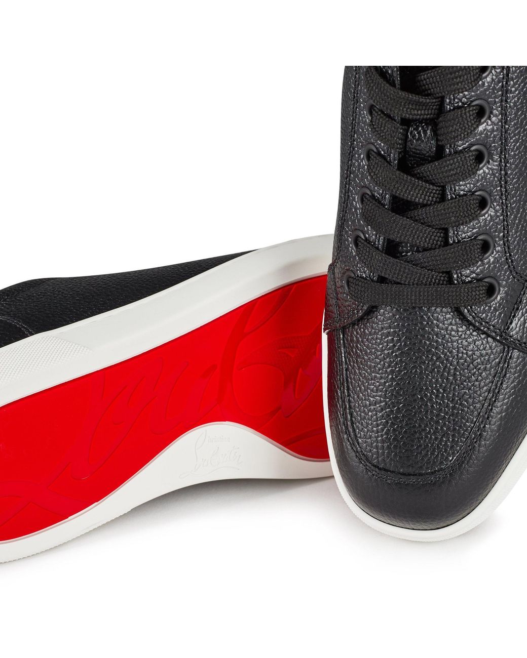 Christian Louboutin Black Lace-Up Casual Shoes for men
