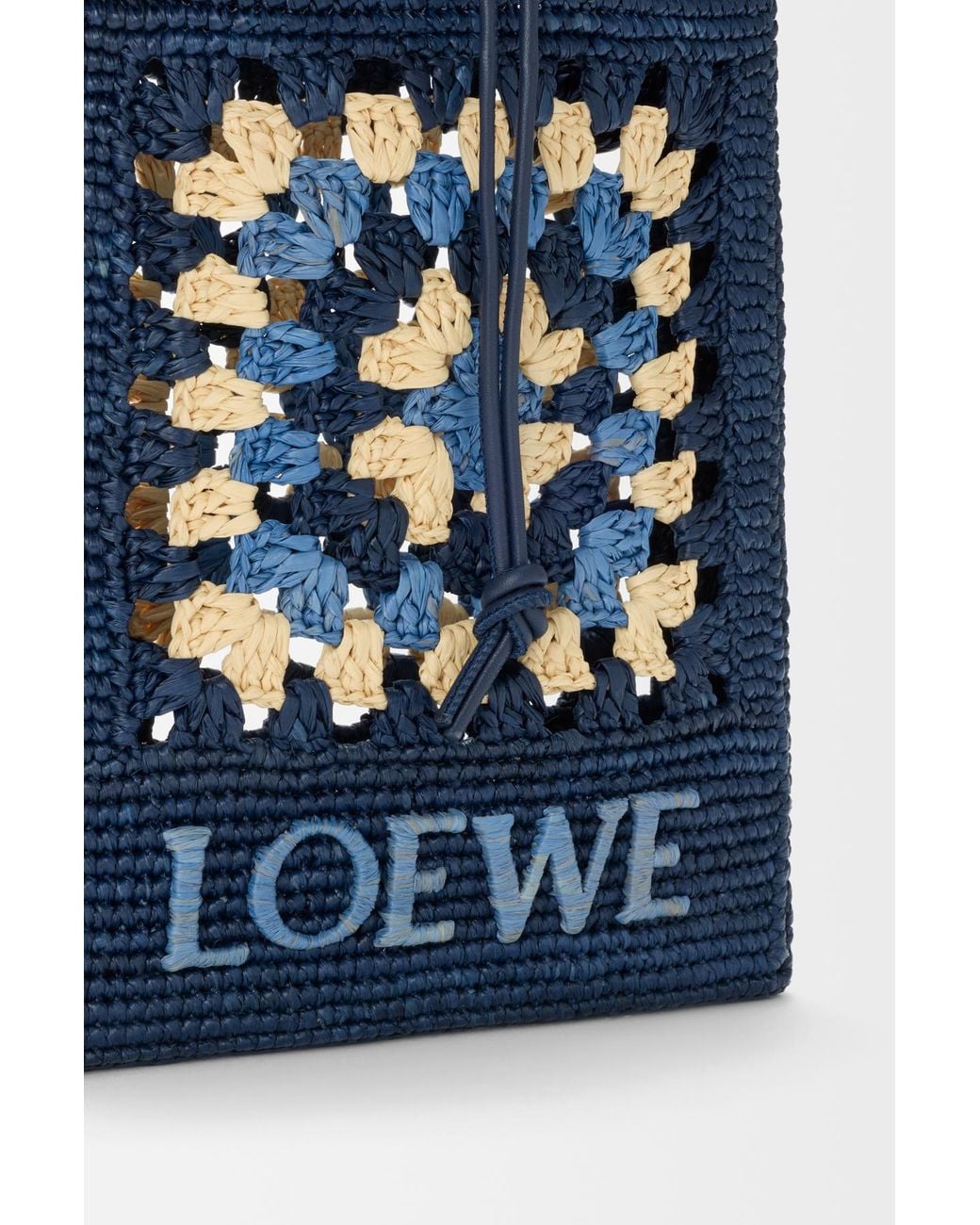 Loewe Blue Crochet-Knit Cross Body Bag