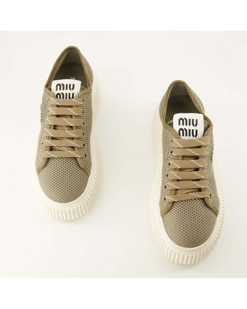 Miu Miu Multicolor Mesh Platform Sneakers