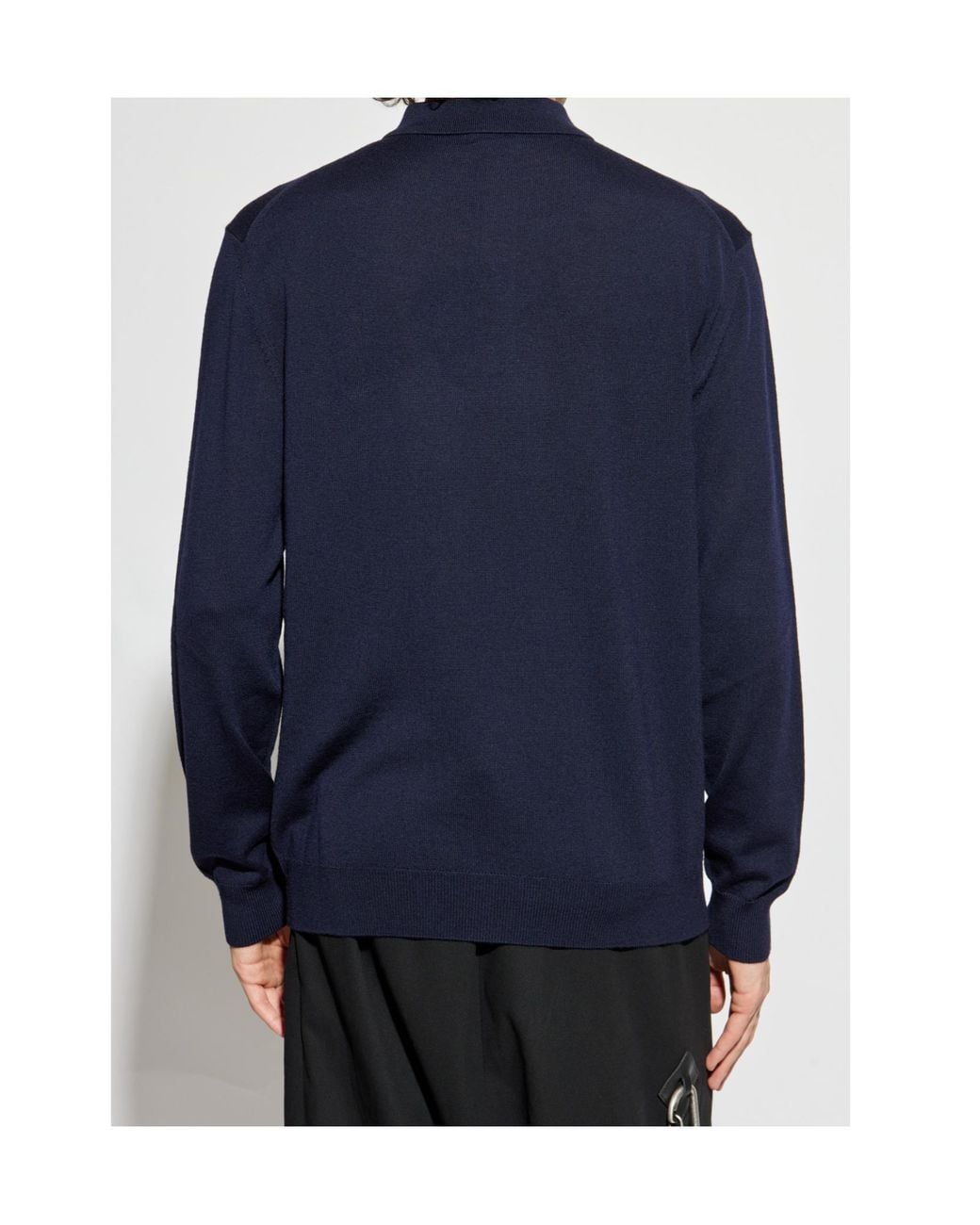 Etro Blue Logo Embroidered Knit Polo Shirt for men