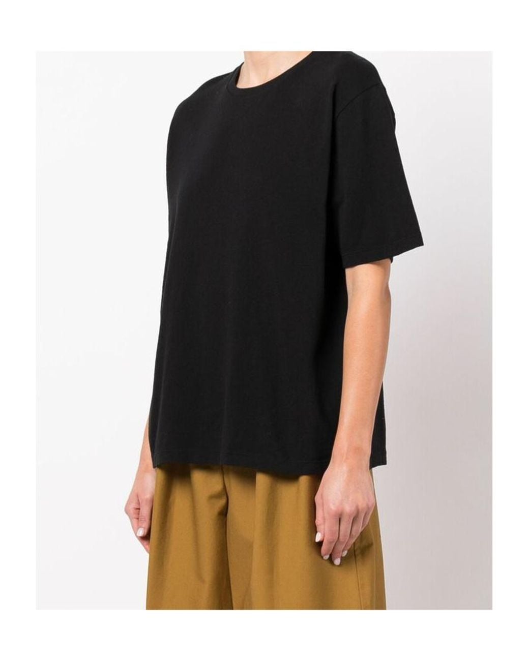 Khaite Black Mae Logo Patch Crewneck T-Shirt