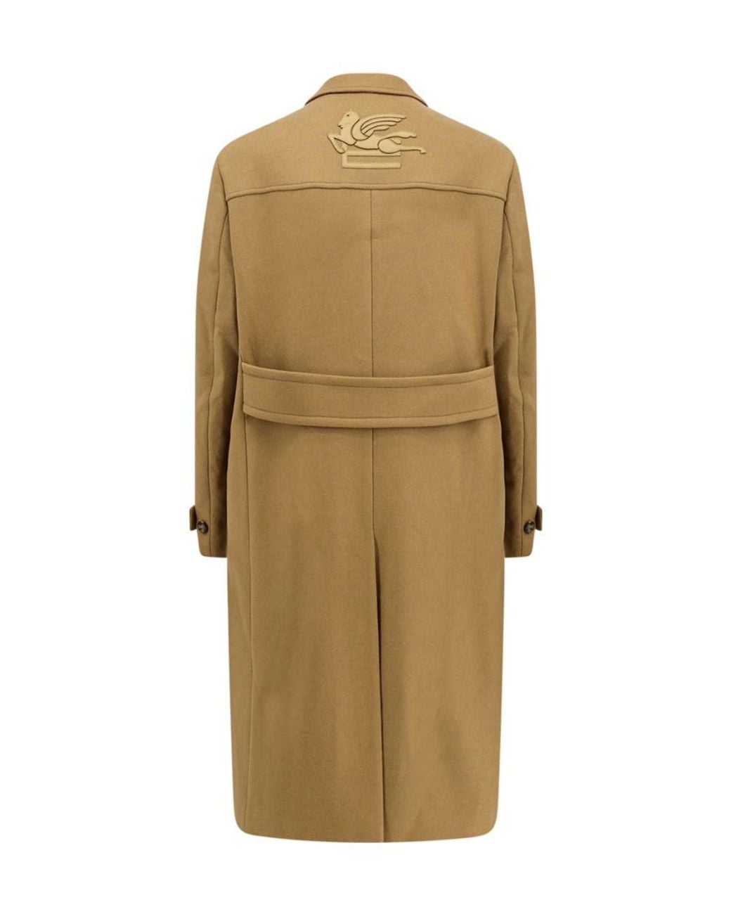Etro Natural Single Breasted Pegaso Detailed Coat for men