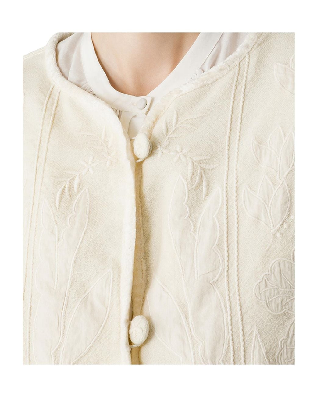Forte_forte White Iris Embroidered Jacket