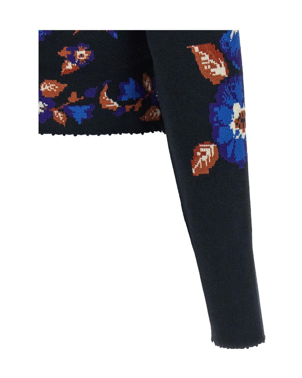 Farm Rio Blue Bow Garden Floral Cropped Top