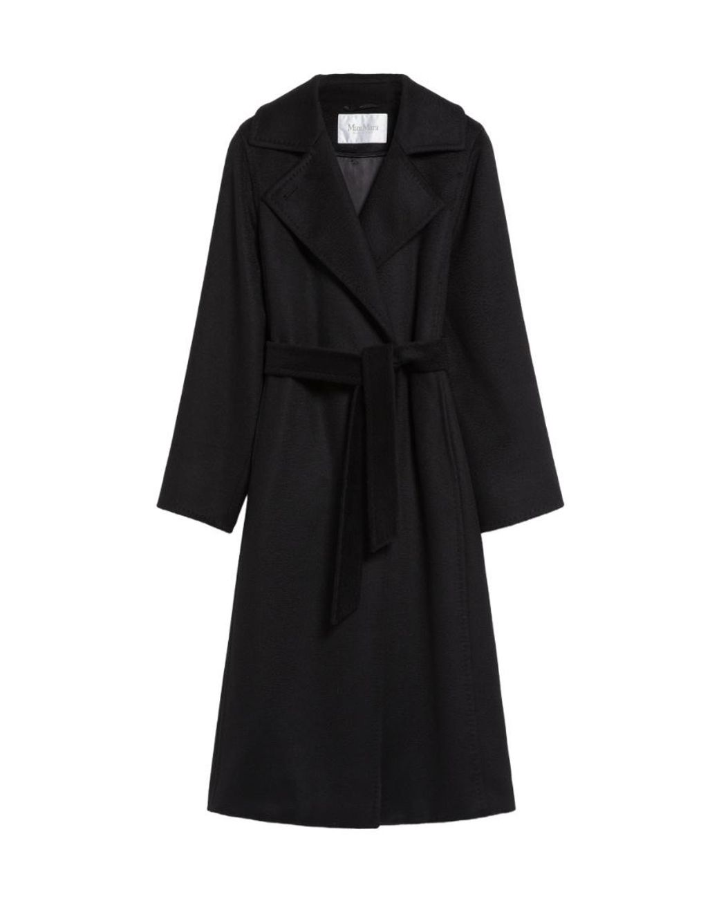 Max Mara Black Tie A Belt Overcoat