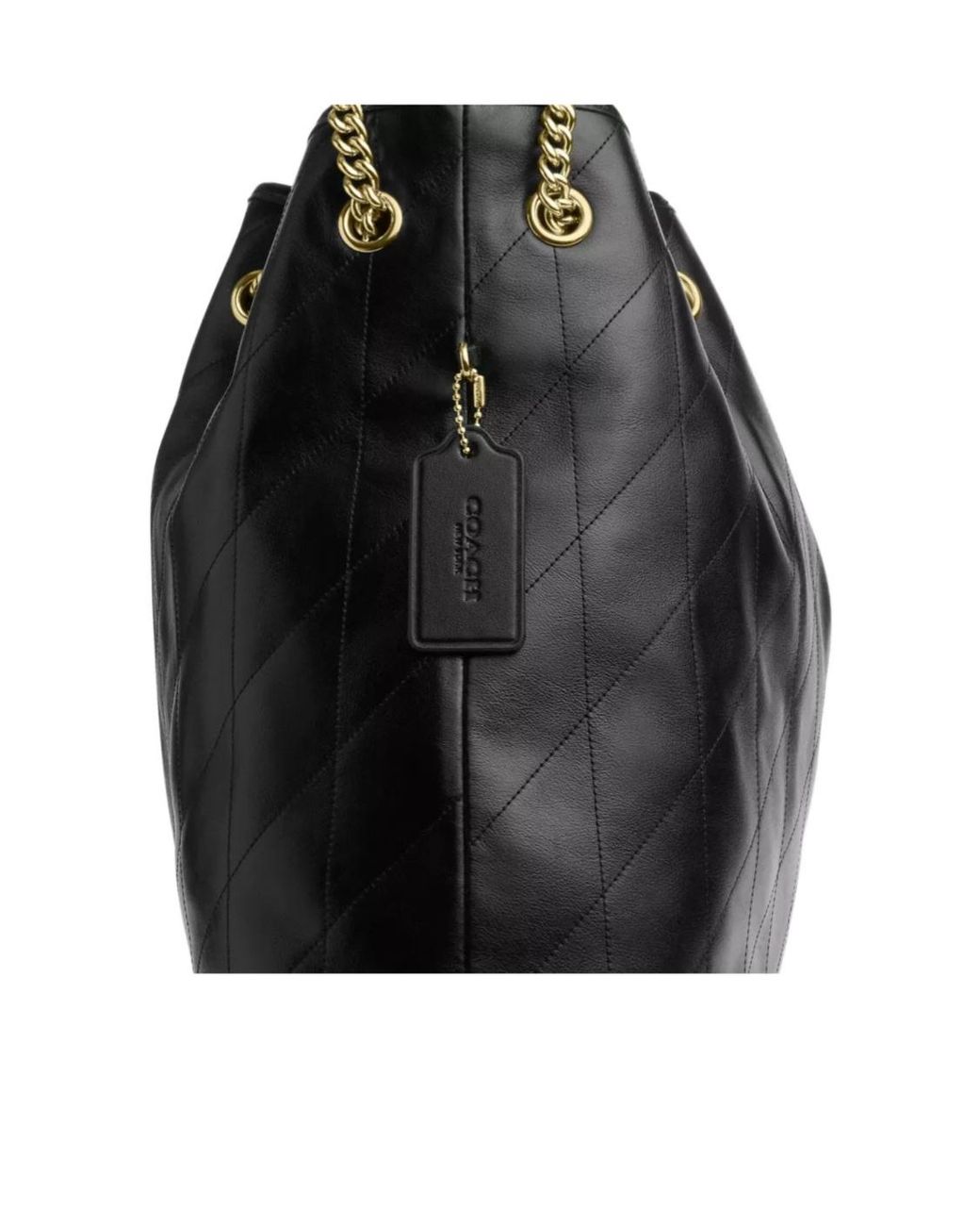 COACH Black Evelyn Large Shoulder Bag With Quilting