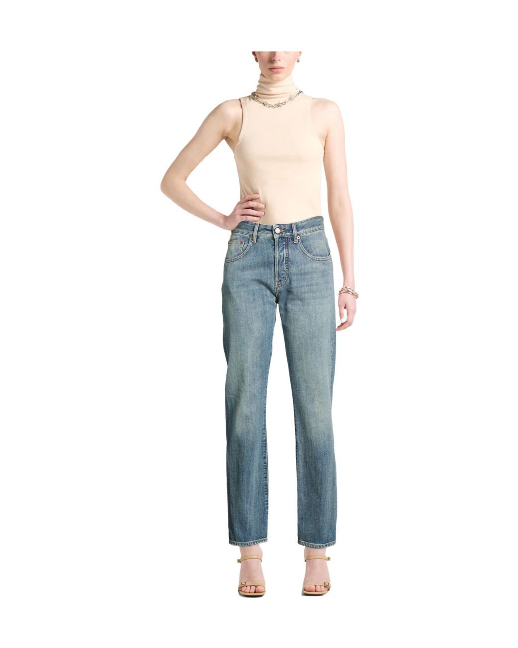 MM6 by Maison Margiela Blue Loose Fit Straightleg Trousers