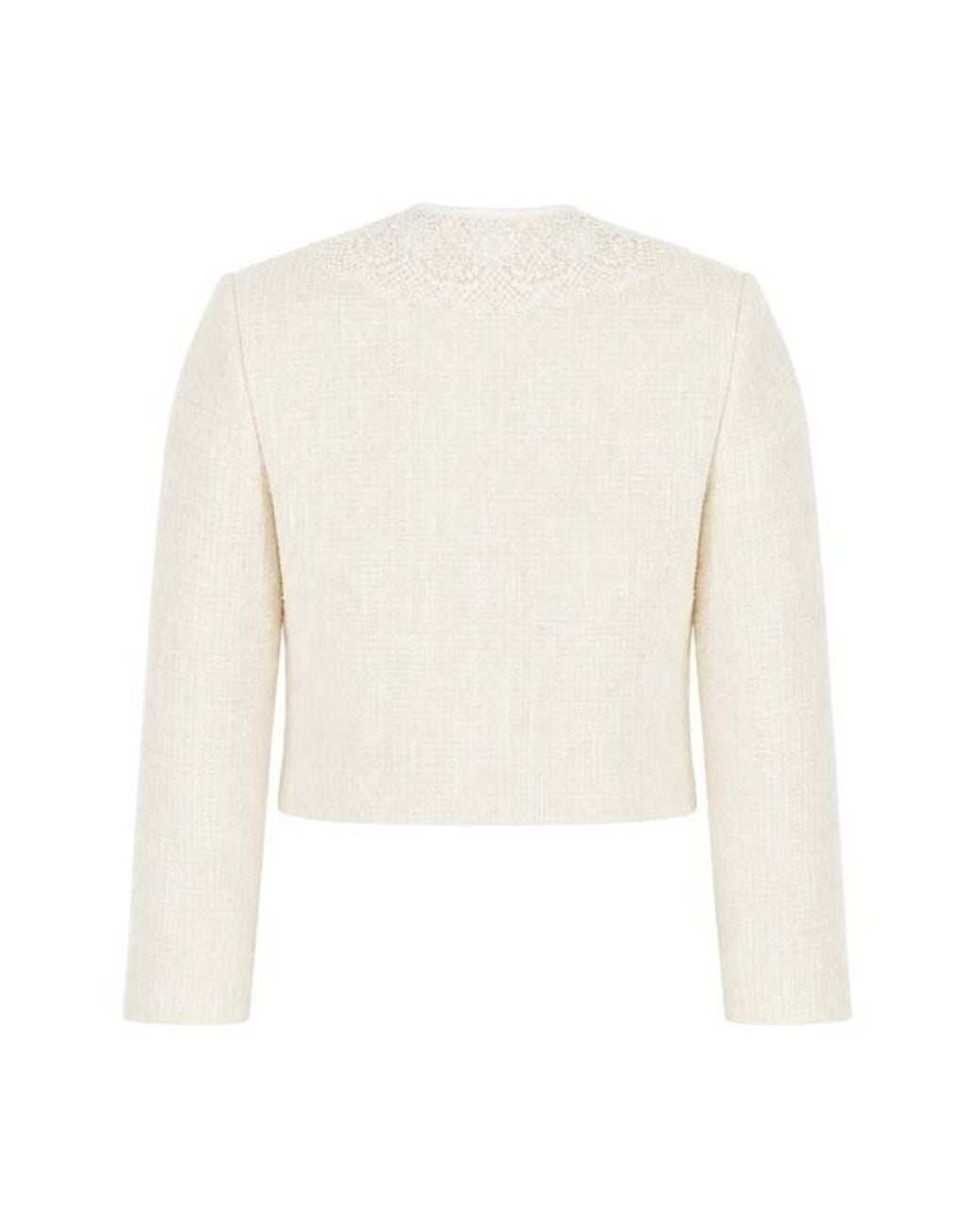 Self-Portrait White Boucle Lace Collar Jacket