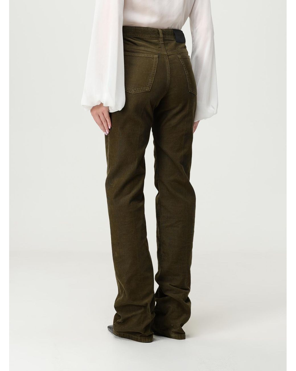 Saint Laurent Green Clyde High Waist Pants