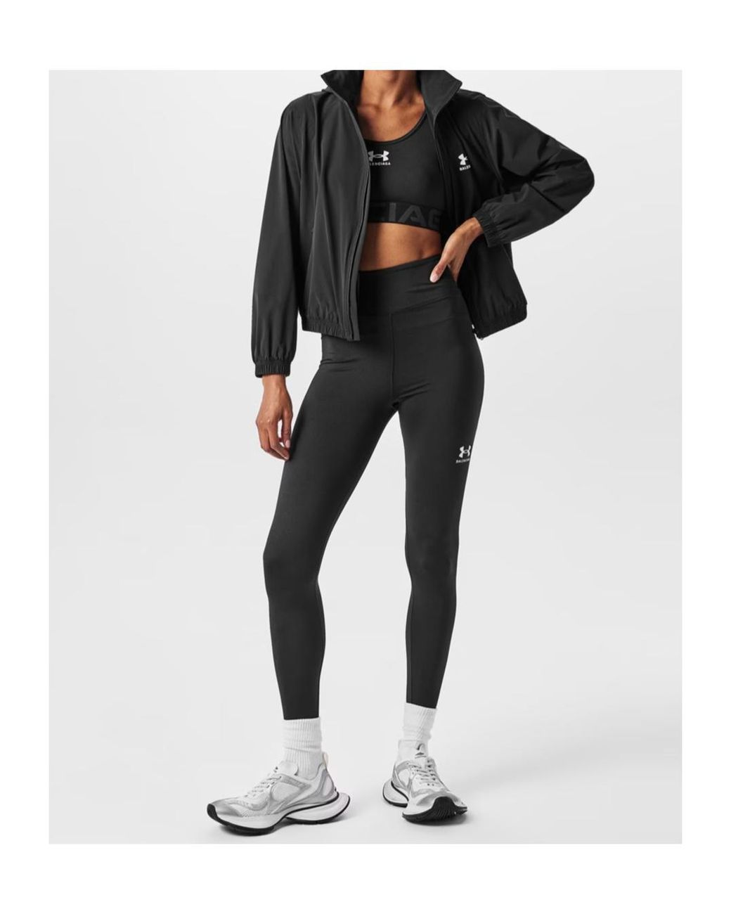 Balenciaga Gray X Under Armour Logo Leggings