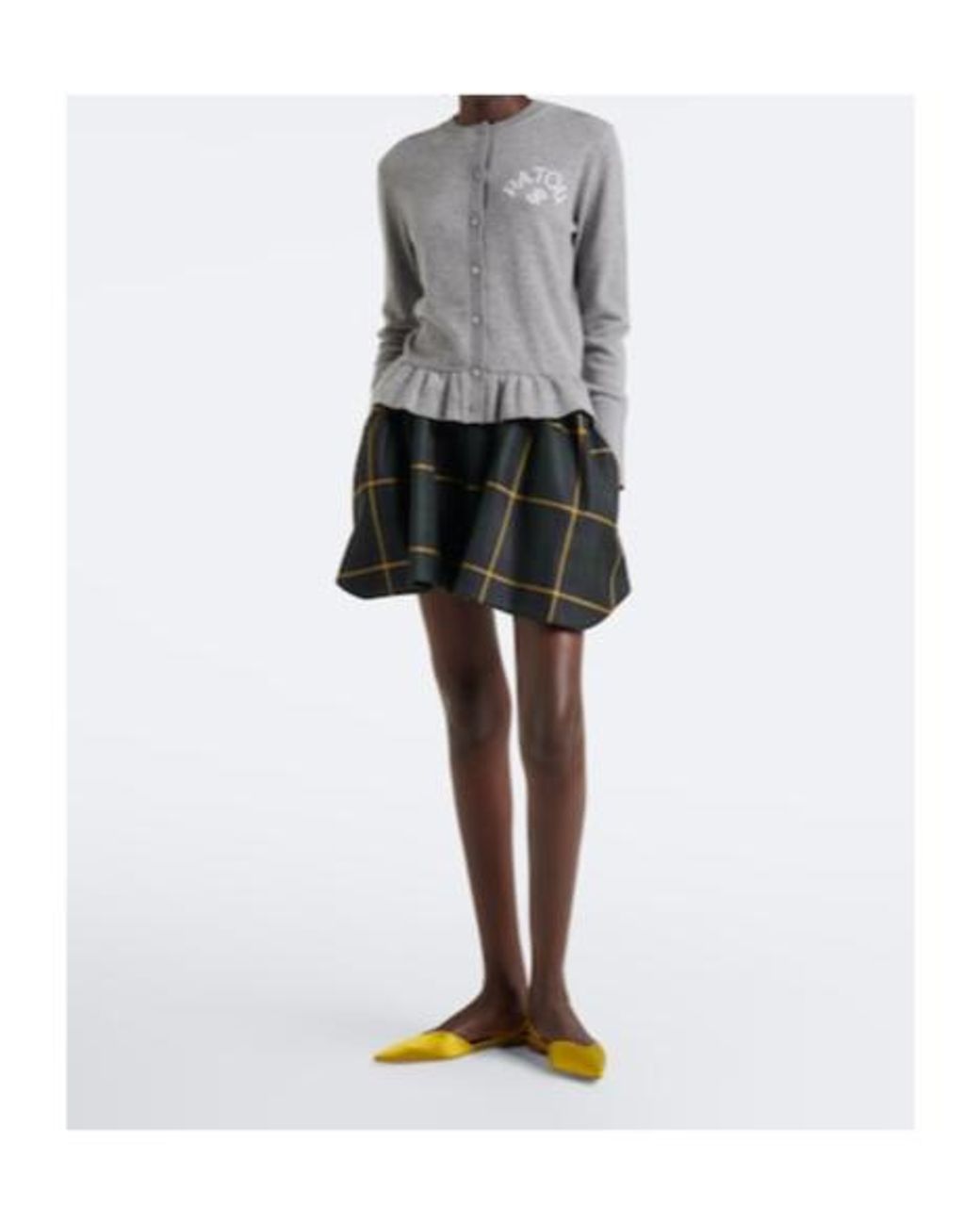 Patou Black Checked Virgin Wool Shorts