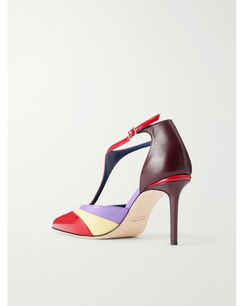 Rabanne Pink Color-Block Patent-Leather Pumps