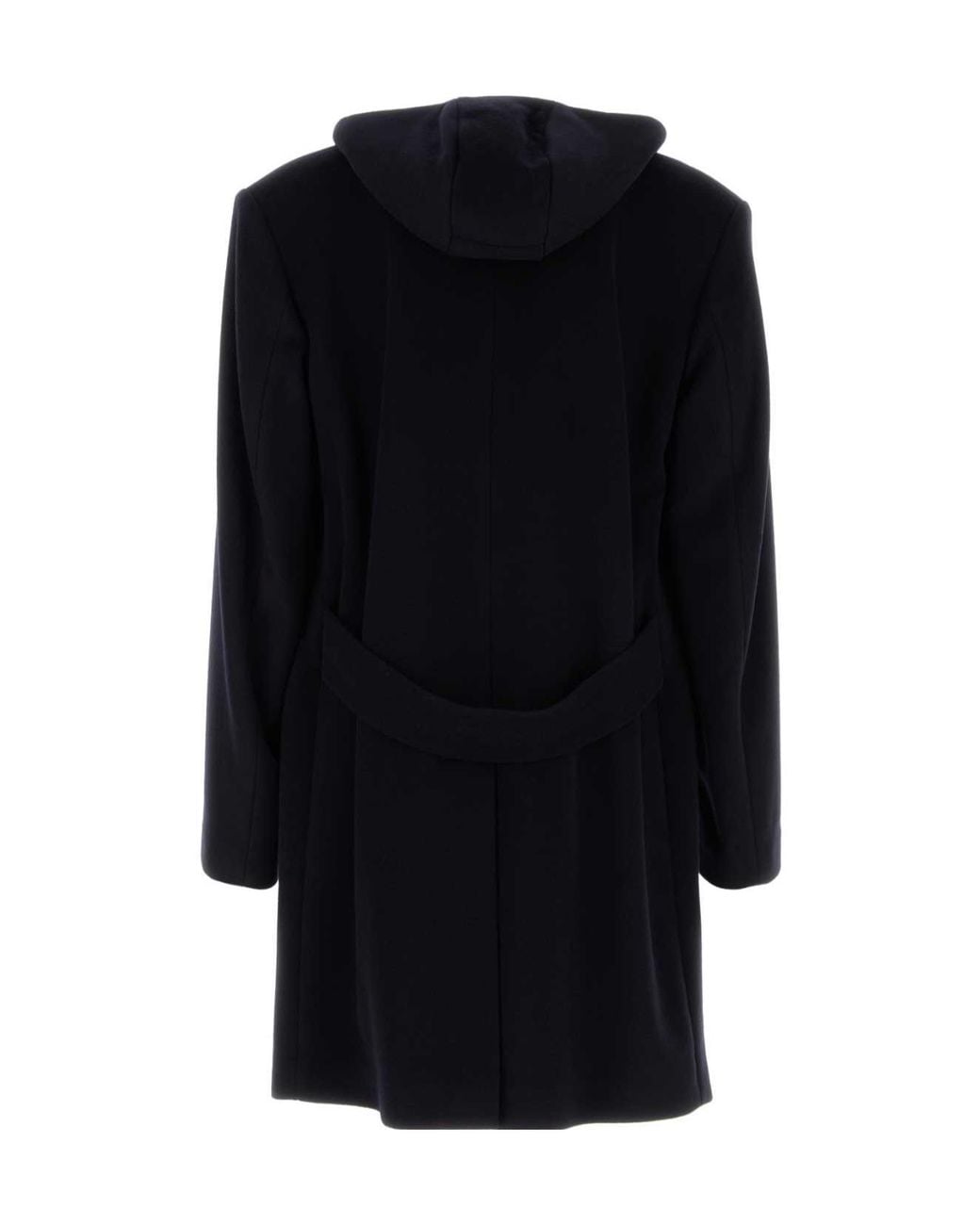 Prada Black Single-Breasted Wool Blend Coat for men