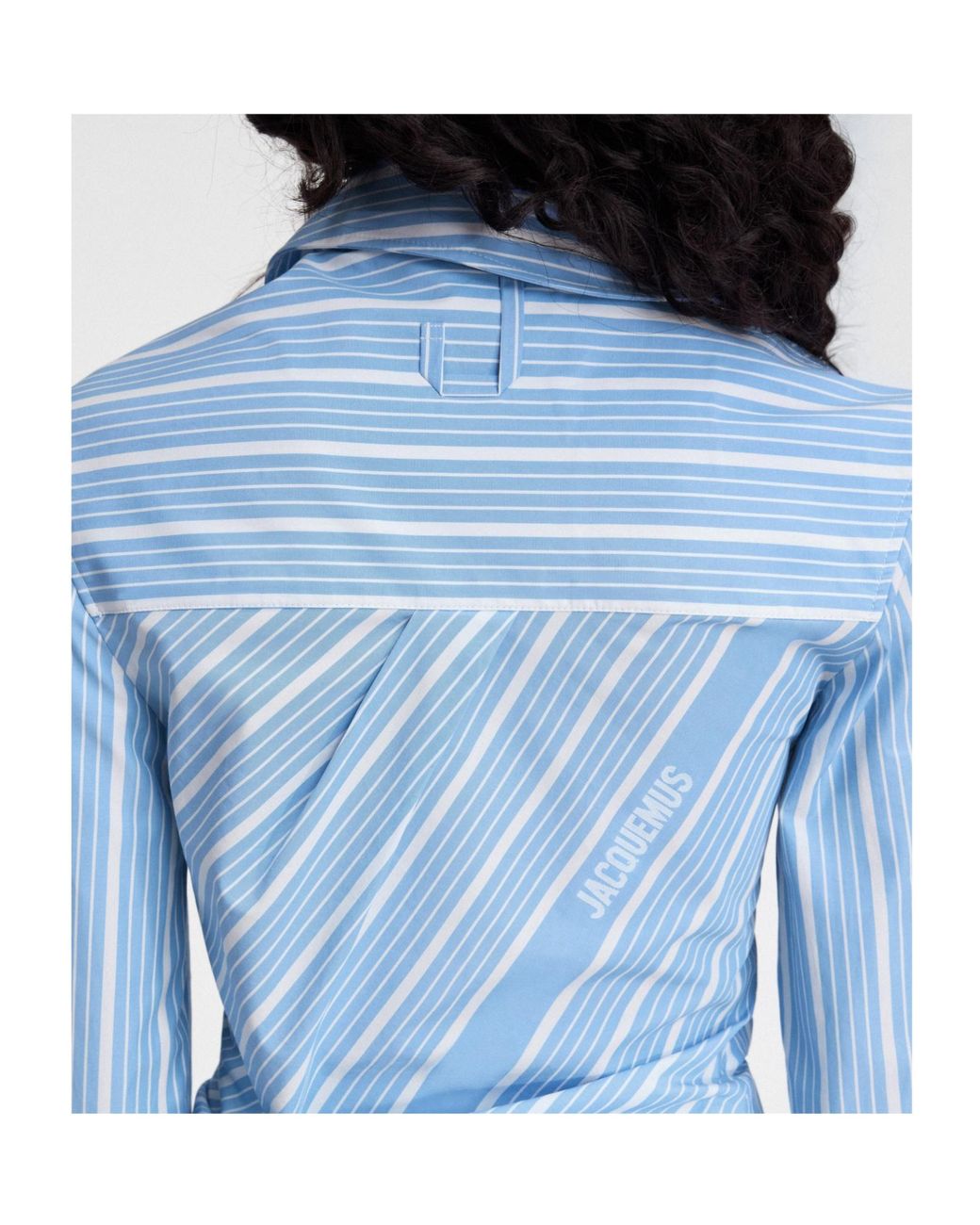 Jacquemus Blue Pablo Striped Asymmetric Hem Shirt