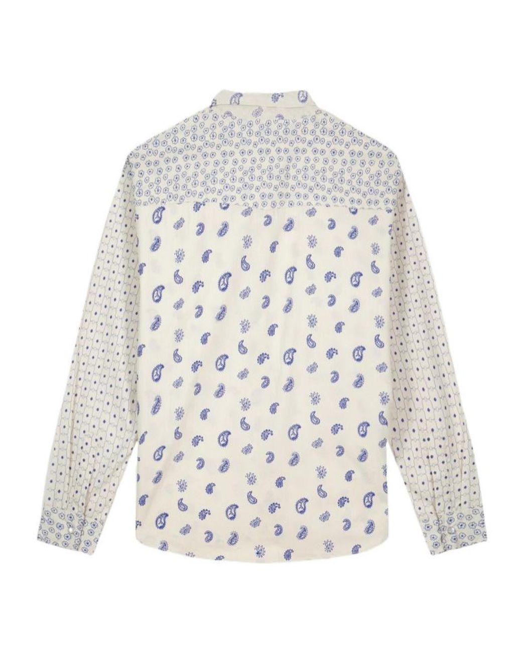 Maison Labiche White Paisley-Print Patch-Detail Shirt