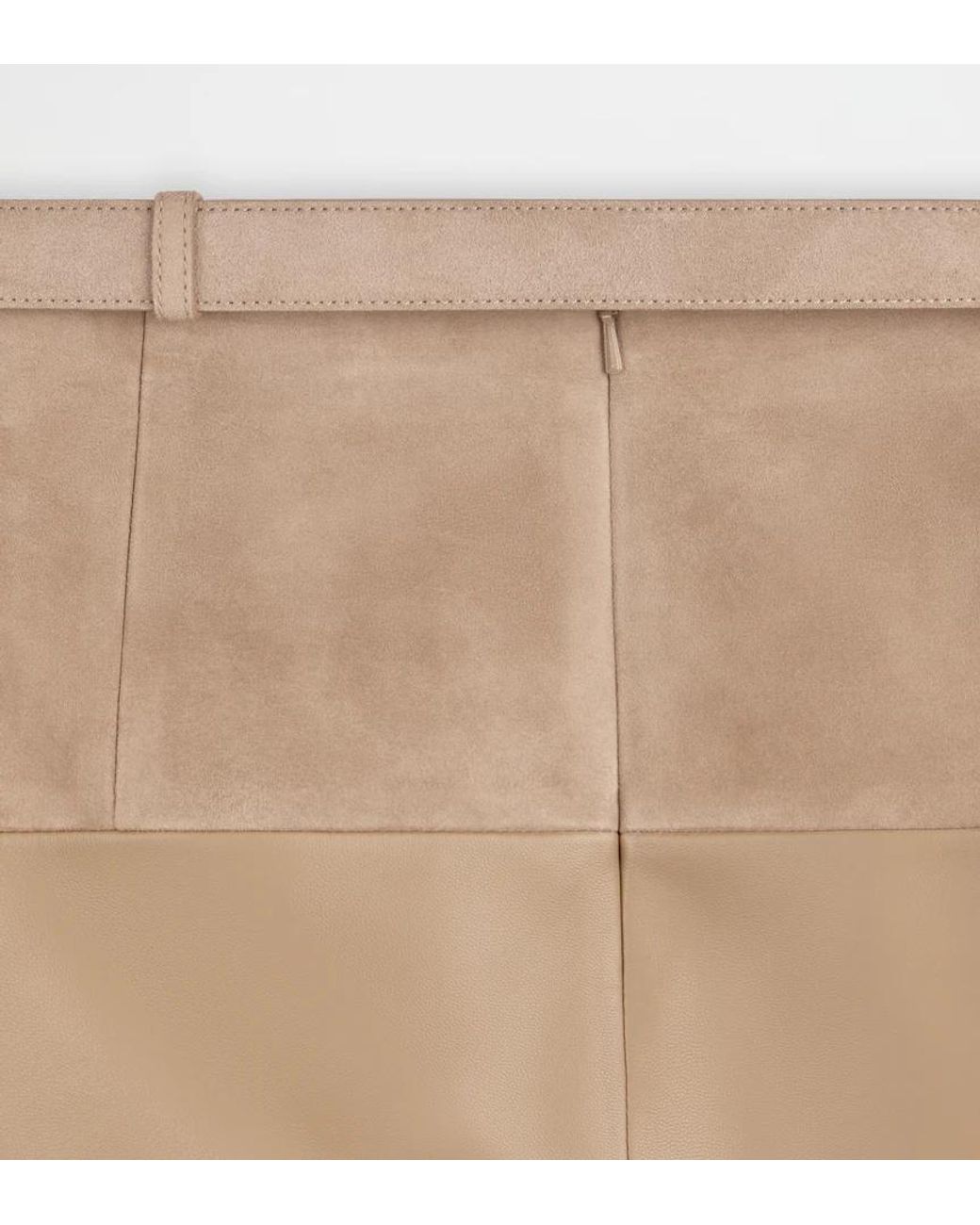 Tod's Natural Belted Leather Mini Skirt