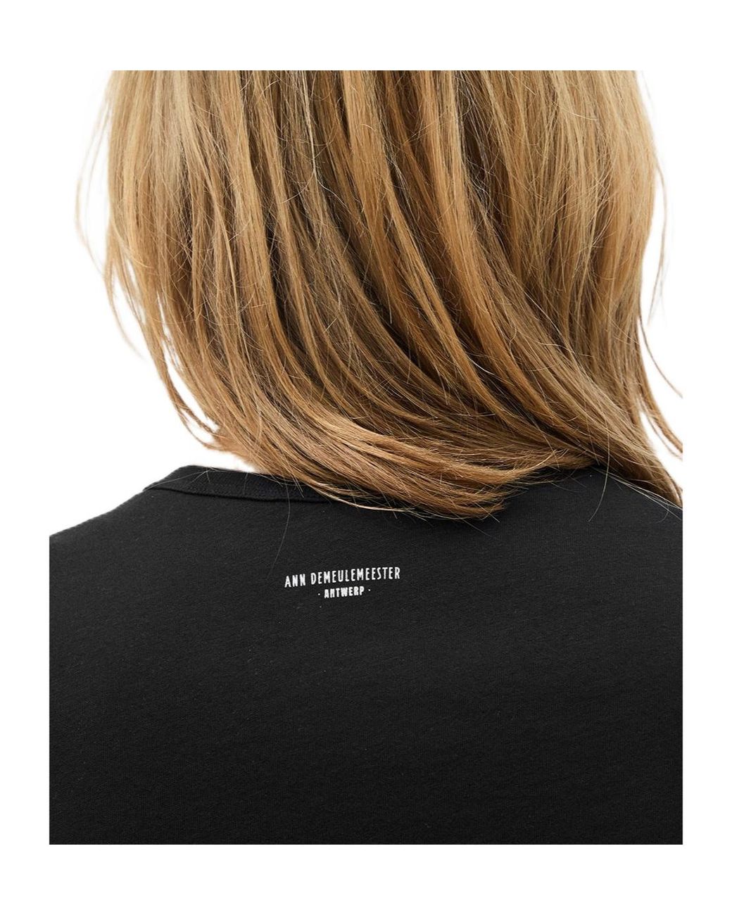 Ann Demeulemeester Black Baptist Slogan-Print T-Shirt for men