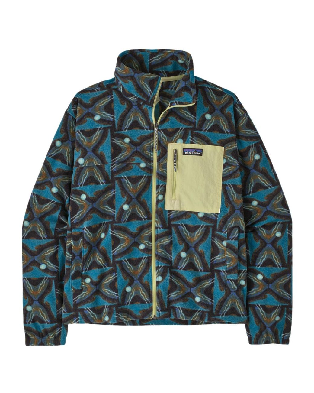 Patagonia Green Patterned Zip Performance Jacket