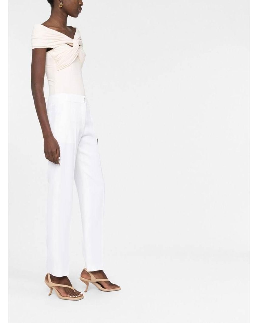 Givenchy White Straight-Leg Tailored Pants