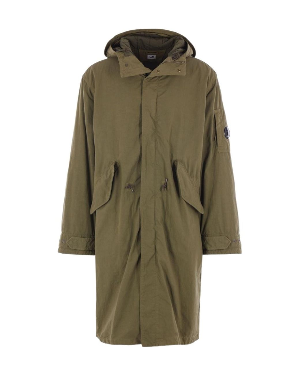 C P Company Green Micro Kei Explorer Coat for men