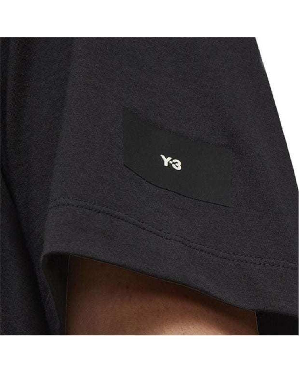 Y-3 Black Item O-Neck Short-Sleeved T-Shirt for men
