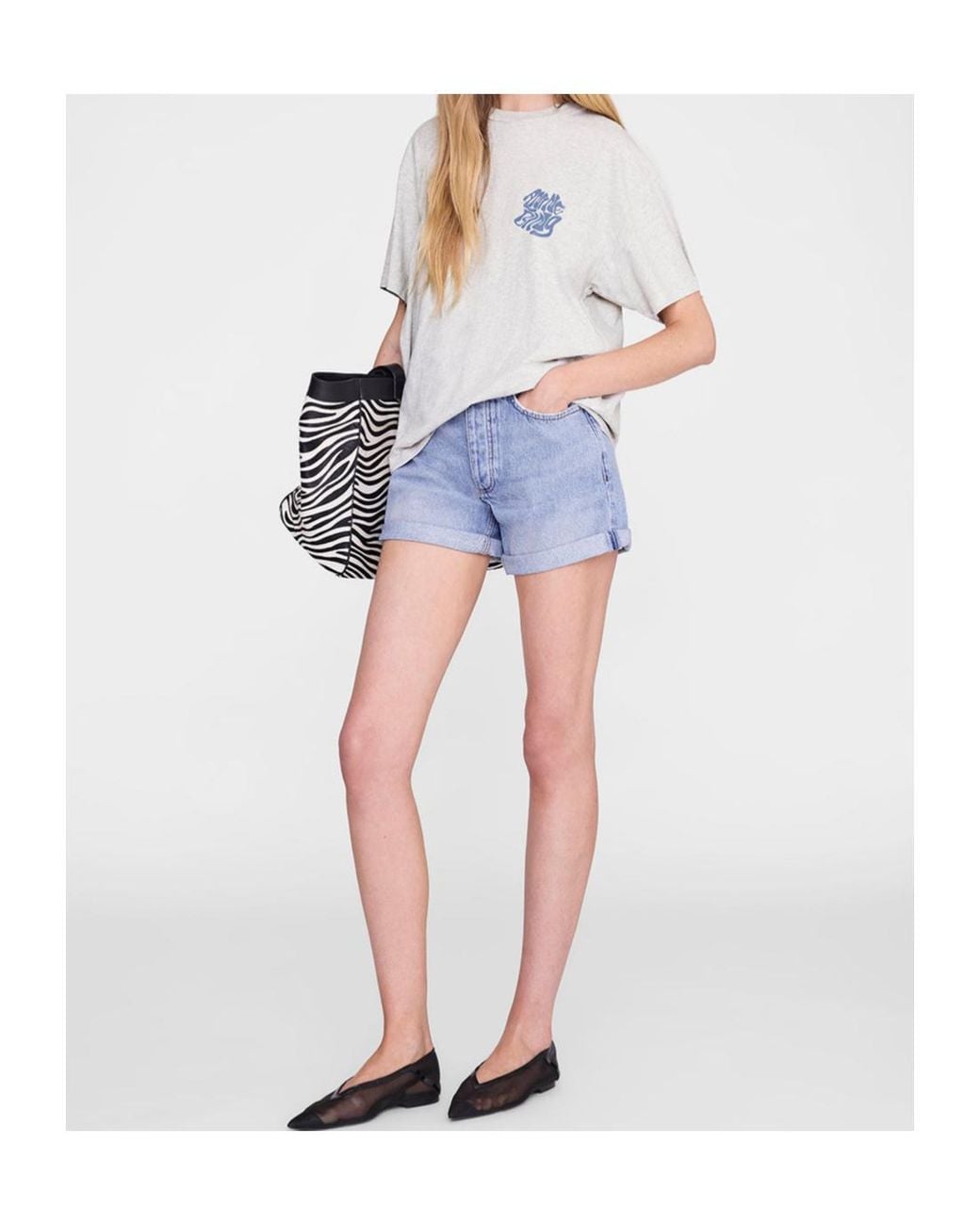Anine Bing White Cade Logo-Print Cotton T-Shirt