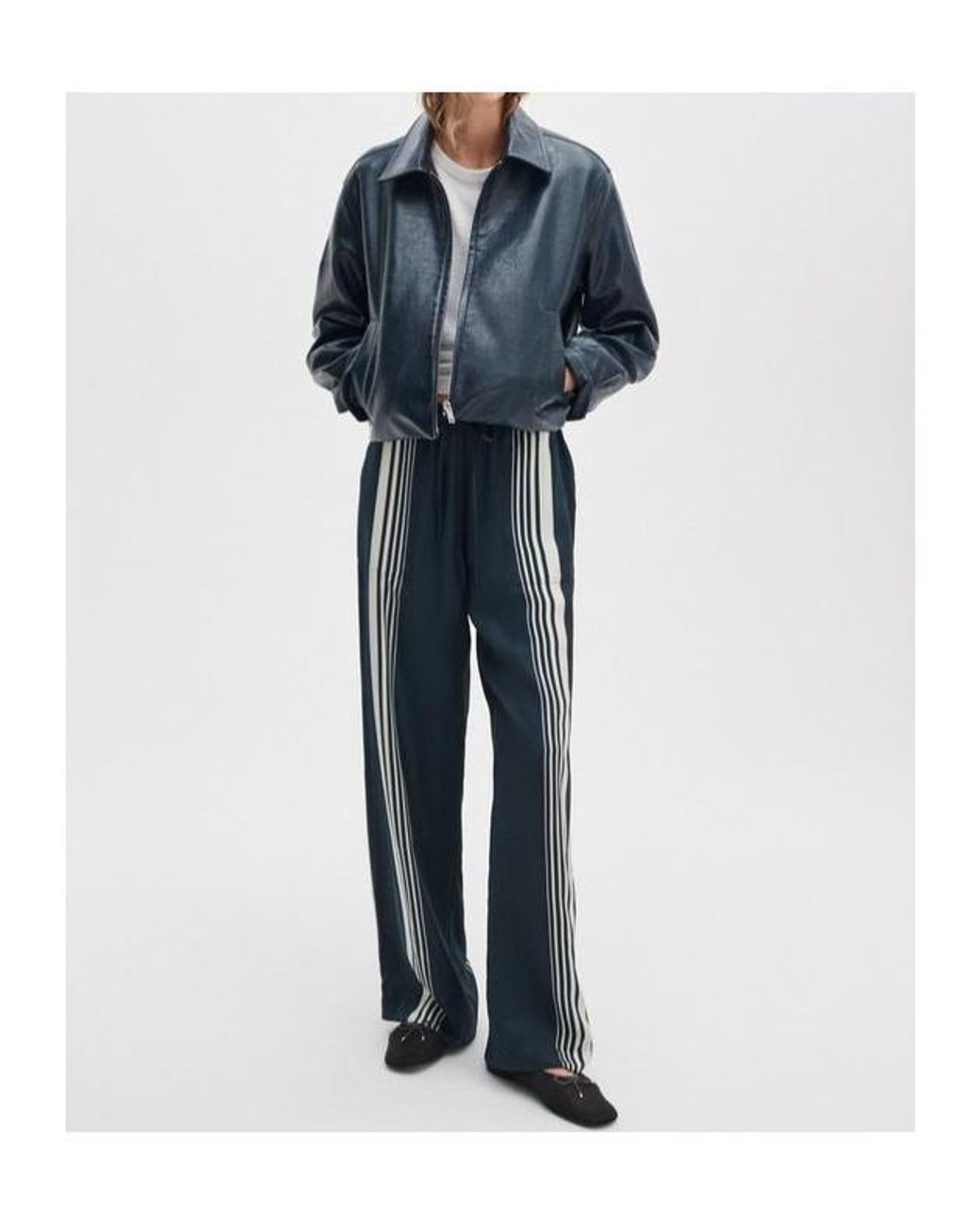 Rag & Bone Blue Zip-Up Collared Jacket