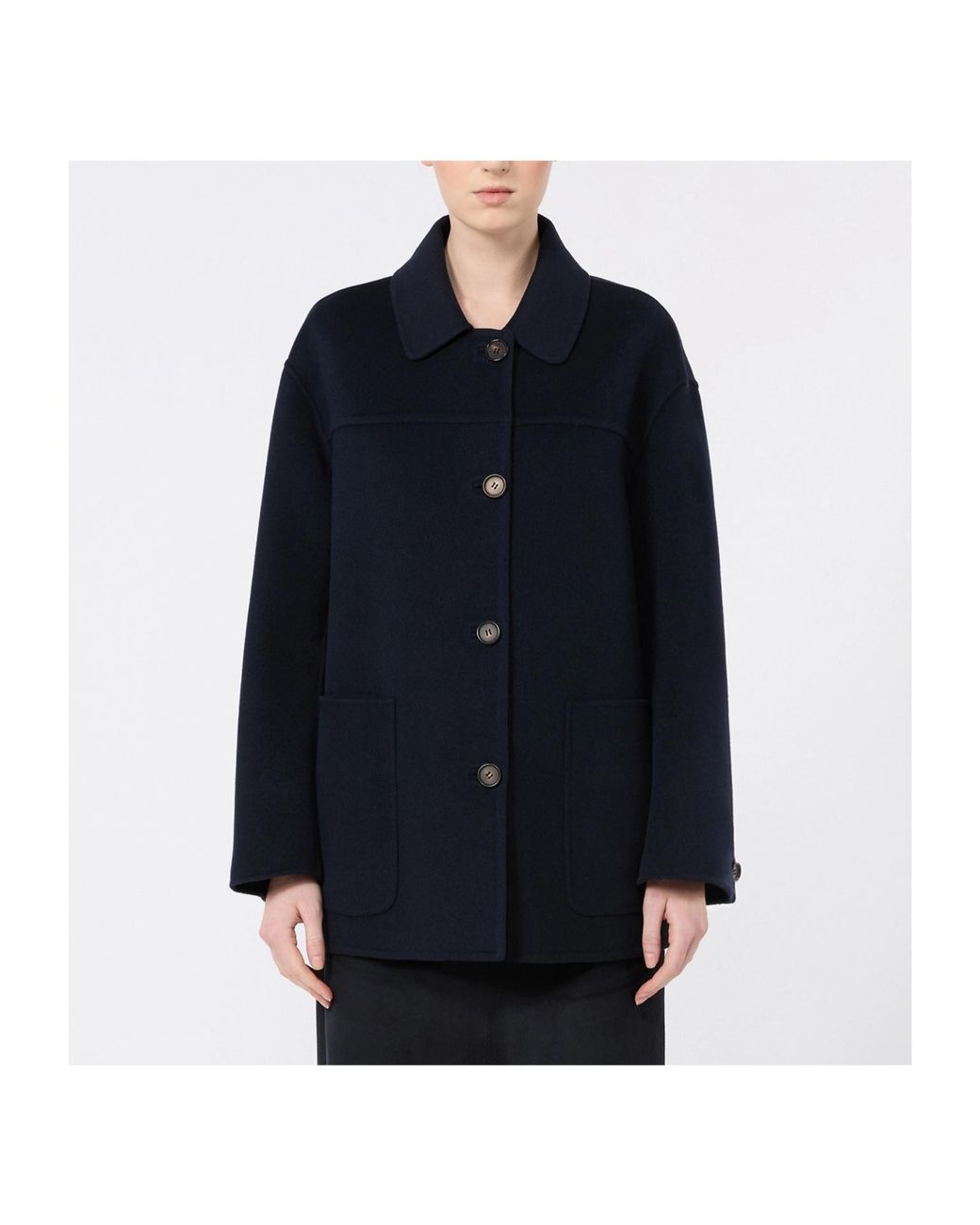 Max Mara Blue 'S Smmgiugno Button-Up Coat
