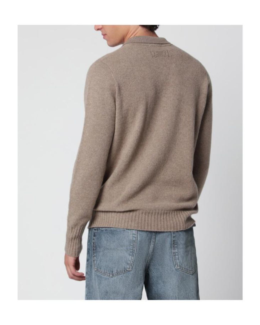 Drumohr Blue Long-Sleeve Polo-Collar Sweater for men