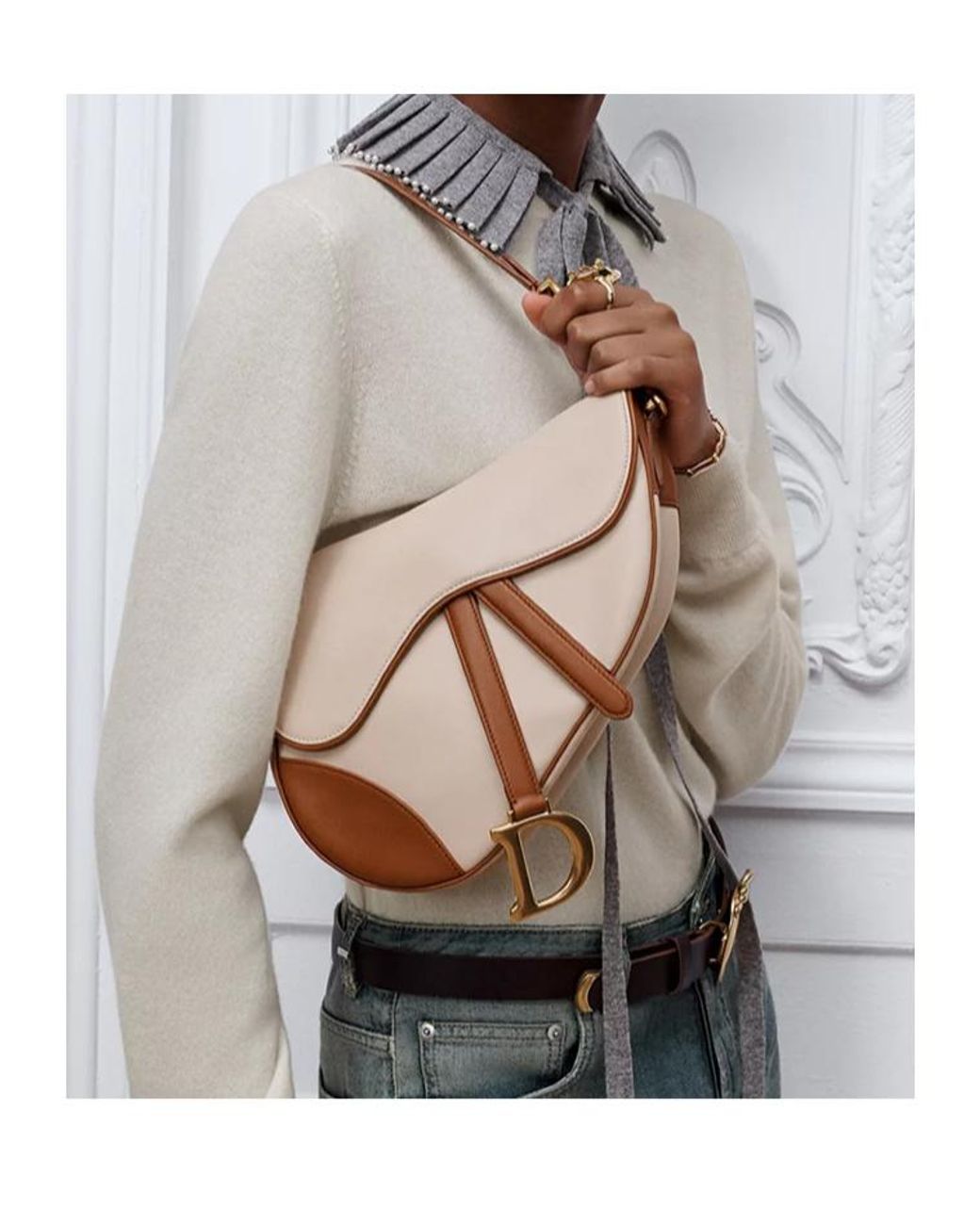 Dior Multicolor Saddle Bag With Strap